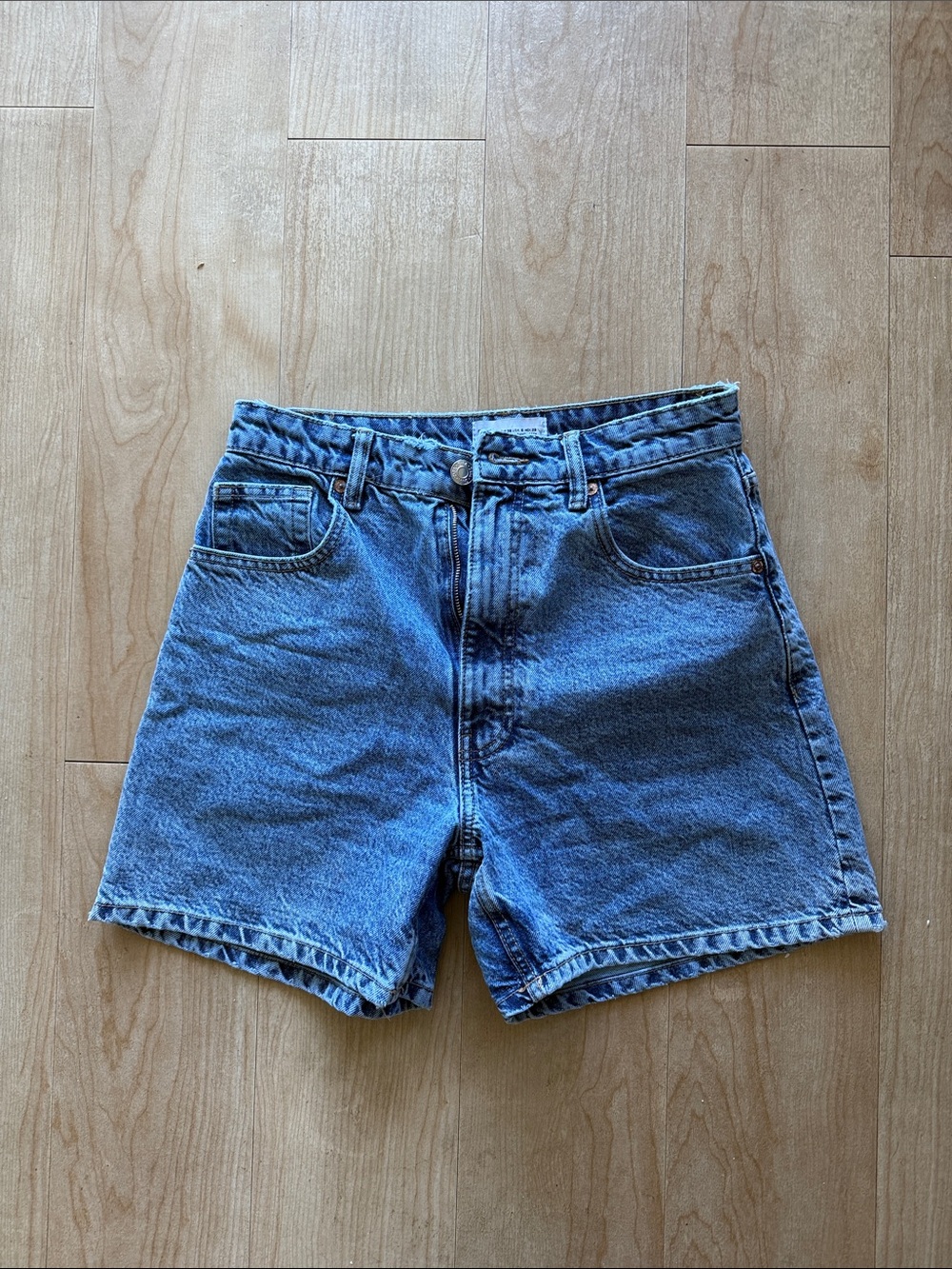 Zara Blue mom Denim Shorts